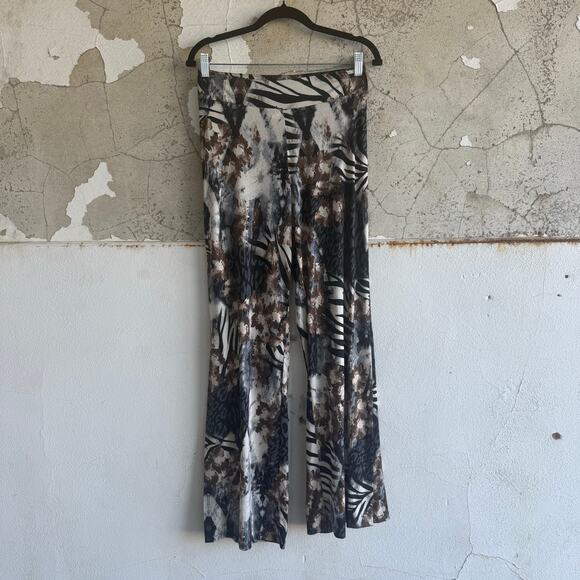 Y2K Flare Pants Animal Print Stretch Trousers Last Tango Retro Glam Womens M - Picture 6 of 6